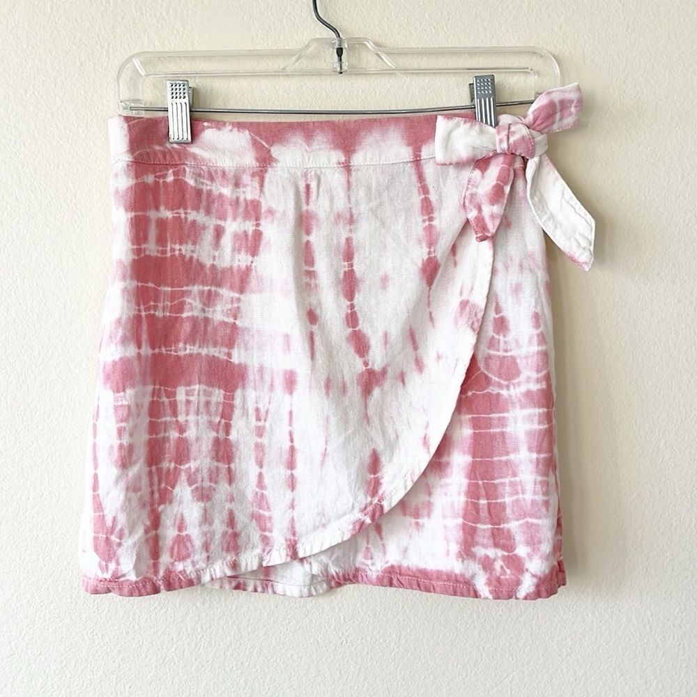 Free People Rosie Tie Dye Wrap Mini Skirt